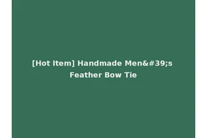 [Hot Item] Handmade Men's Feather Bow Tie