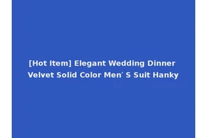 [Hot Item] Elegant Wedding Dinner Velvet Solid Color Men′ S Suit Hanky