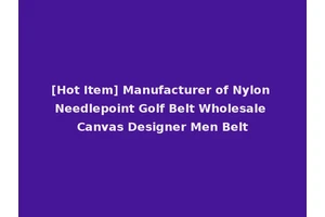 [Hot Item] Manufacturer of Nylon Needlepoint Golf Belt Wholesale Canvas Designer Men Belt