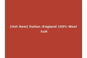 [Hot Item] Italian /England 100% Wool Suit