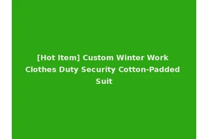[Hot Item] Custom Winter Work Clothes Duty Security Cotton-Padded Suit