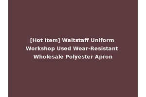 [Hot Item] Waitstaff Uniform Workshop Used Wear-Resistant Wholesale Polyester Apron