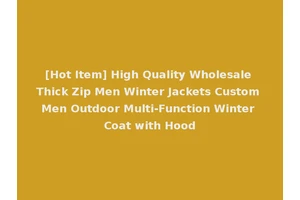 [Hot Item] High Quality Wholesale Thick Zip Men Winter Jackets Custom Men Outdoor Multi-Function Winter Coat with Hood