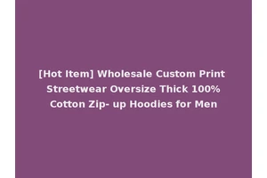[Hot Item] Wholesale Custom Print Streetwear Oversize Thick 100%Cotton Zip- up Hoodies for Men