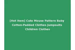 [Hot Item] Cute Mouse Pattern Baby Cotton-Padded Clothes Jumpsuits Children Clothes