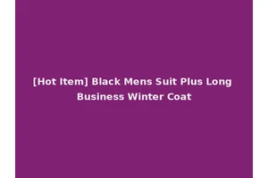 [Hot Item] Black Mens Suit Plus Long Business Winter Coat