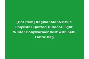 [Hot Item] Regular Men's Polyester Quitted Outdoor Light Winter Bobywarmer Vest with Self-Fabric Bag