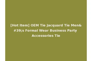 [Hot Item] OEM Tie Jacquard Tie Men's Formal Wear Business Party Accessories Tie