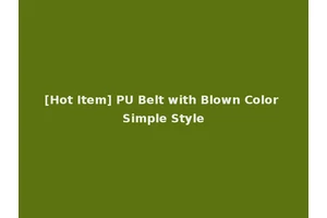 [Hot Item] PU Belt with Blown Color Simple Style