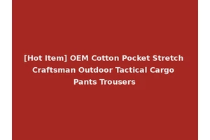 [Hot Item] OEM Cotton Pocket Stretch Craftsman Outdoor Tactical Cargo Pants Trousers