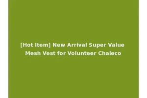 [Hot Item] New Arrival Super Value Mesh Vest for Volunteer Chaleco