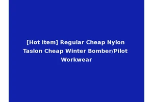 [Hot Item] Regular Cheap Nylon Taslon Cheap Winter Bomber/Pilot Workwear