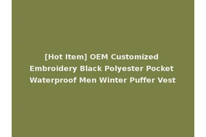 [Hot Item] OEM Customized Embroidery Black Polyester Pocket Waterproof Men Winter Puffer Vest