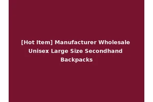 [Hot Item] Manufacturer Wholesale Unisex Large Size Secondhand Backpacks