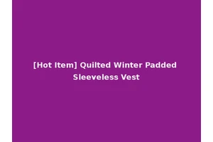 [Hot Item] Quilted Winter Padded Sleeveless Vest
