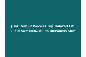 [Hot Item] 2 Pieces Grey Tailored Fit Plaid Suit Men's Bussiness Suit