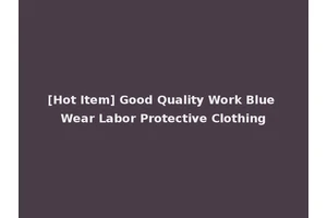 [Hot Item] Good Quality Work Blue Wear Labor Protective Clothing