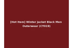 [Hot Item] Winter Jacket Black Men Outerwear (CY019)
