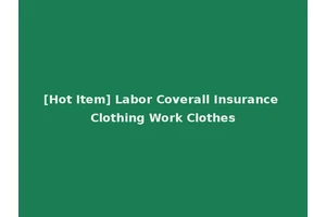 [Hot Item] Labor Coverall Insurance Clothing Work Clothes