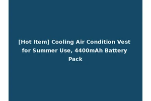 [Hot Item] Cooling Air Condition Vest for Summer Use, 4400mAh Battery Pack