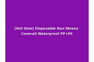[Hot Item] Disposable Non Woven Coverall Waterproof PP+PE