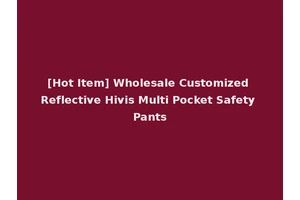 [Hot Item] Wholesale Customized Reflective Hivis Multi Pocket Safety Pants