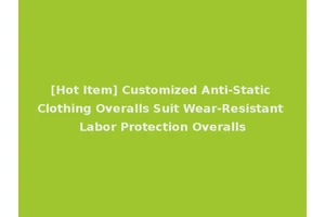 [Hot Item] Customized Anti-Static Clothing Overalls Suit Wear-Resistant Labor Protection Overalls