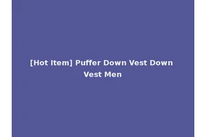 [Hot Item] Puffer Down Vest Down Vest Men