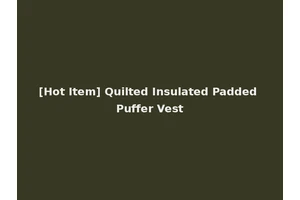 [Hot Item] Quilted Insulated Padded Puffer Vest