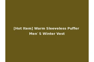 [Hot Item] Warm Sleeveless Puffer Men′ S Winter Vest