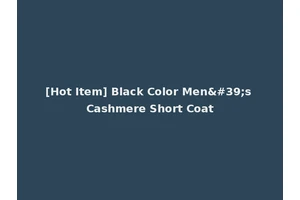 [Hot Item] Black Color Men's Cashmere Short Coat
