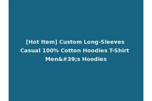 [Hot Item] Custom Long-Sleeves Casual 100% Cotton Hoodies T-Shirt Men's Hoodies