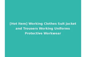 [Hot Item] Working Clothes Suit Jacket and Trousers Working Uniforms Protective Workwear