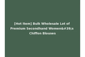 [Hot Item] Bulk Wholesale Lot of Premium Secondhand Women's Chiffon Blouses