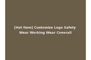 [Hot Item] Customize Logo Safety Wear Working Wear Coverall