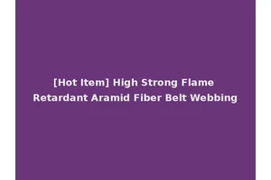 [Hot Item] High Strong Flame Retardant Aramid Fiber Belt Webbing