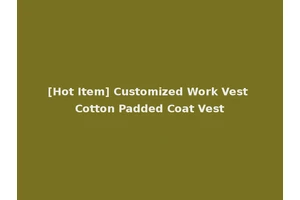 [Hot Item] Customized Work Vest Cotton Padded Coat Vest