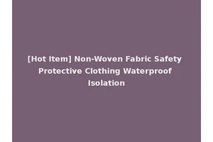 [Hot Item] Non-Woven Fabric Safety Protective Clothing Waterproof Isolation