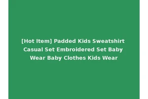 [Hot Item] Padded Kids Sweatshirt Casual Set Embroidered Set Baby Wear Baby Clothes Kids Wear