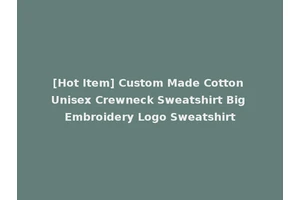 [Hot Item] Custom Made Cotton Unisex Crewneck Sweatshirt Big Embroidery Logo Sweatshirt