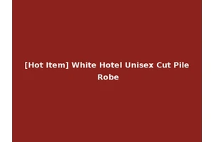 [Hot Item] White Hotel Unisex Cut Pile Robe