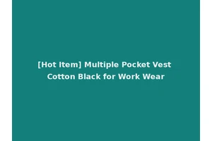 [Hot Item] Multiple Pocket Vest Cotton Black for Work Wear