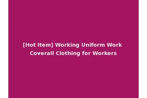 [Hot Item] Working Uniform Work Coverall Clothing for Workers