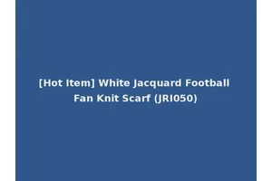 [Hot Item] White Jacquard Football Fan Knit Scarf (JRI050)