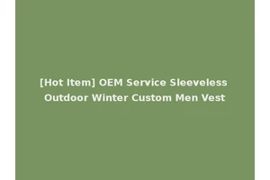 [Hot Item] OEM Service Sleeveless Outdoor Winter Custom Men Vest