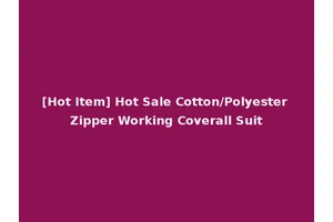 [Hot Item] Hot Sale Cotton/Polyester Zipper Working Coverall Suit