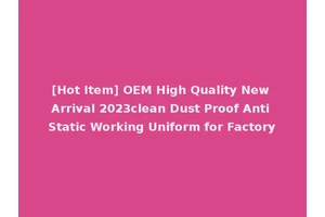 [Hot Item] OEM High Quality New Arrival 2023clean Dust Proof Anti Static Working Uniform for Factory