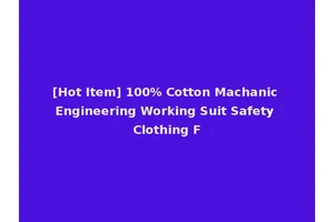 [Hot Item] 100% Cotton Machanic Engineering Working Suit Safety Clothing F