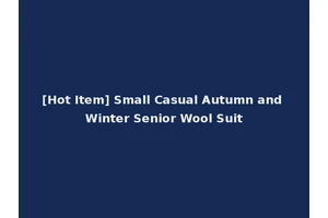 [Hot Item] Small Casual Autumn and Winter Senior Wool Suit