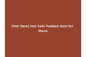 [Hot Item] Hot Sale Padded Vest for Mens